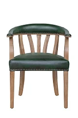 заказать Мягкий стул с подлокотниками Tanner Green Leather