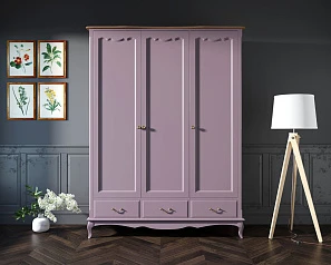 Шкаф Leontina Lavanda для одежды трехстворчатый с ящиками арт ST9327KR/3L на заказ