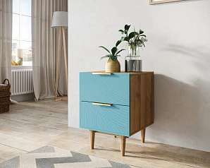 заказать Тумбочка с двумя ящиками "Line" LN07/GR1/blue в интернет-магазине