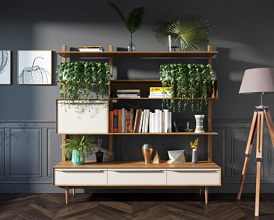 Стеллаж "Bruni white" с ящиками арт BR-20WH