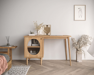 Стол рабочий "Bubble" с левой тумбой арт BBL09